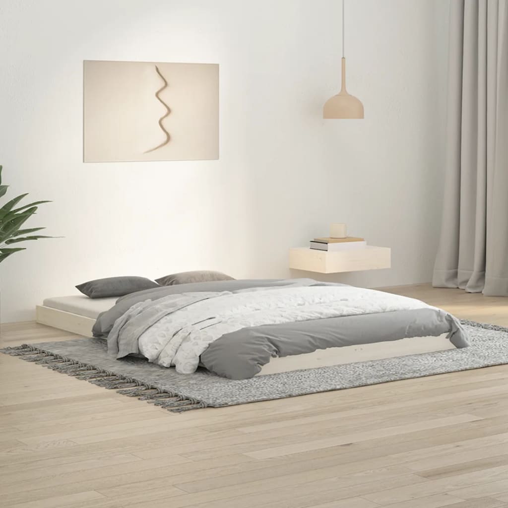 Letto senza Materasso Bianco 120x190 cm Legno Massello di Pino - homemem39