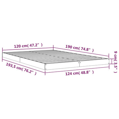 Giroletto Nero 120x190 cm Small Double Legno Massello di Pino - homemem39