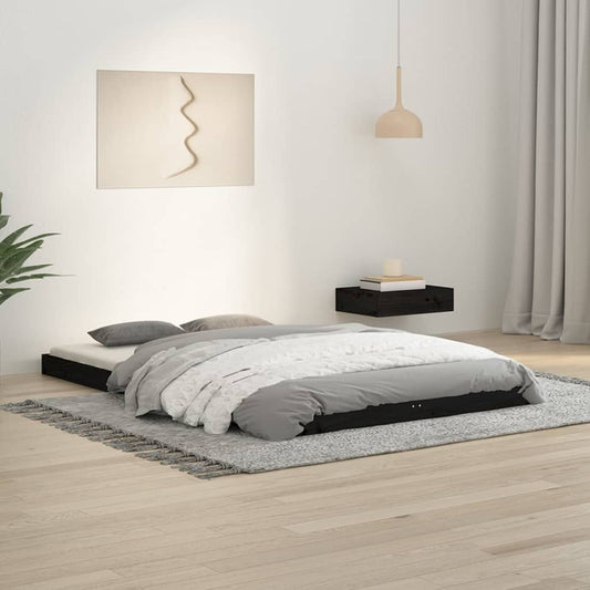 Giroletto Nero 120x190 cm Small Double Legno Massello di Pino - homemem39