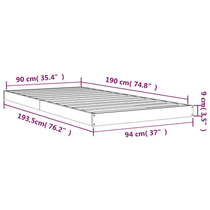 Giroletto 90x190 cm Single in Legno Massello di Pino - homemem39