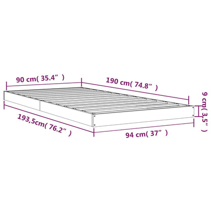 Giroletto Bianco 90x190 cm Single in Legno Massello di Pino | homemem39