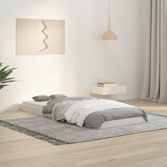 Giroletto senza Materasso Bianco 75x190 Legno Massello di Pino - homemem39