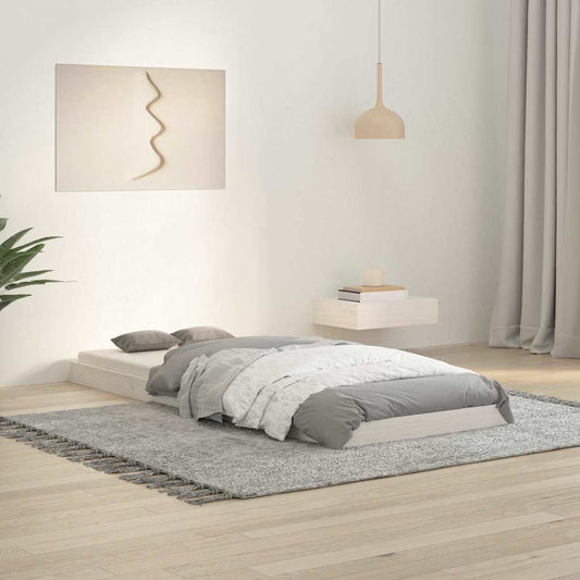 Giroletto senza Materasso Bianco 75x190 Legno Massello di Pino