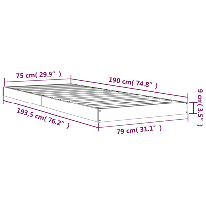 Giroletto Grigio 75x190 cm Small Single Legno Massello di Pino - homemem39