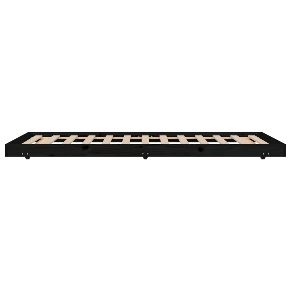 Giroletto Nero 100x200 cm in Legno Massello di Pino