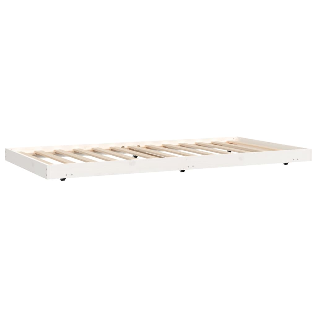 Giroletto senza Materasso Bianco 90x200 cm Legno Massello Pino - homemem39