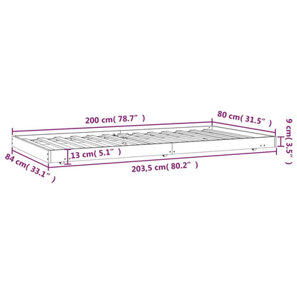 Giroletto senza Materasso 80x200 cm in Legno Massello Pino | homemem39