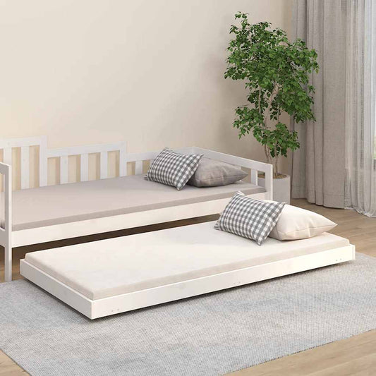 Letto senza Materasso Bianco 90x190 cm in Legno Massello Pino - homemem39