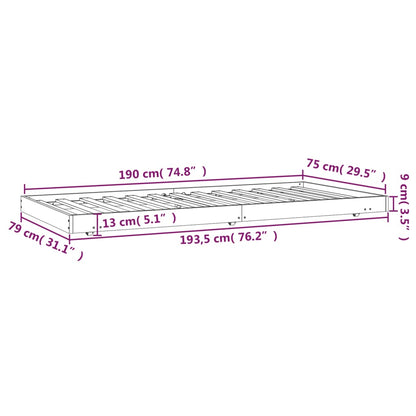 Giroletto senza Materasso 75x190 cm in Legno Massello di Pino | homemem39