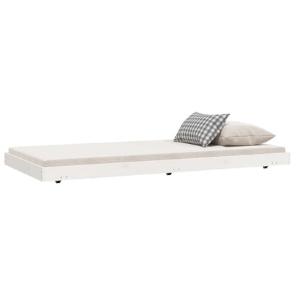 Giroletto senza Materasso Bianco 75x190 Legno Massello di Pino - homemem39