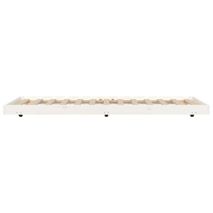 Giroletto senza Materasso Bianco 75x190 Legno Massello di Pino - homemem39