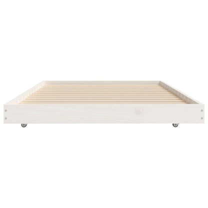 Giroletto senza Materasso Bianco 75x190 Legno Massello di Pino - homemem39
