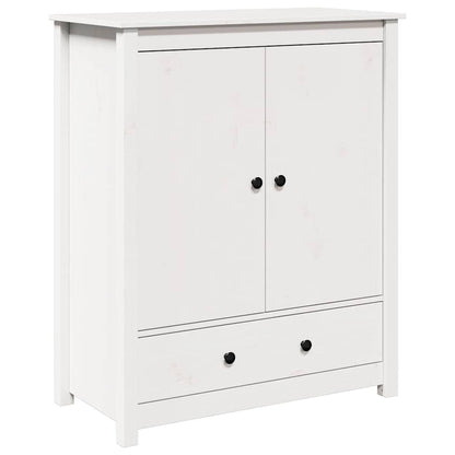 Credenza Bianca 83x41,5x100 cm in Legno Massello di Pino - homemem39