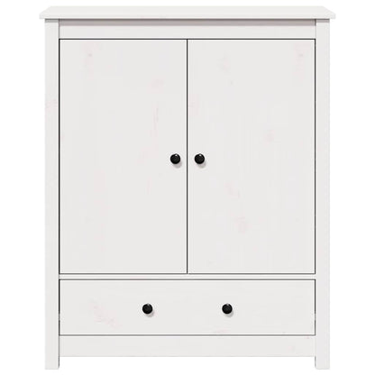 Credenza Bianca 83x41,5x100 cm in Legno Massello di Pino - homemem39