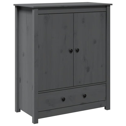 Credenza Grigia 83x41,5x100 cm in Legno Massello di Pino | homemem39