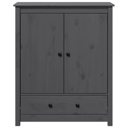 Credenza Grigia 83x41,5x100 cm in Legno Massello di Pino - homemem39