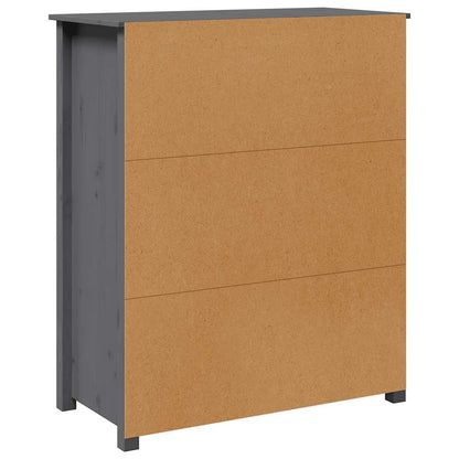 Credenza Grigia 83x41,5x100 cm in Legno Massello di Pino | homemem39