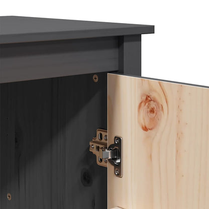 Credenza Grigia 83x41,5x100 cm in Legno Massello di Pino | homemem39