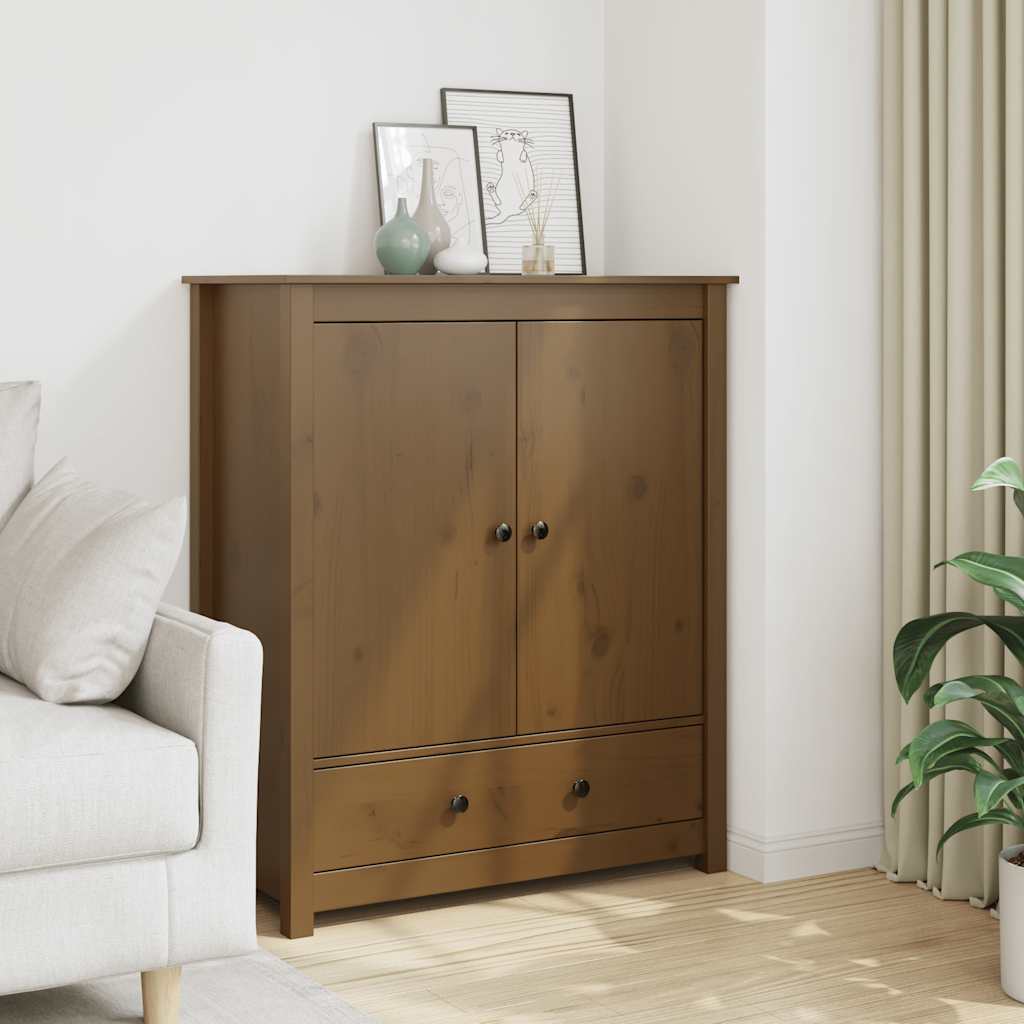 Credenza Marrone Ambra 83x41,5x100 cm in Legno Massello di Pino | homemem39