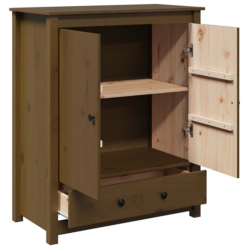 Credenza Marrone Ambra 83x41,5x100 cm in Legno Massello di Pino - homemem39