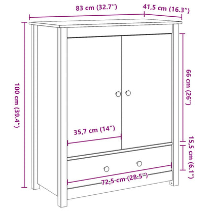 Credenza Marrone Ambra 83x41,5x100 cm in Legno Massello di Pino | homemem39