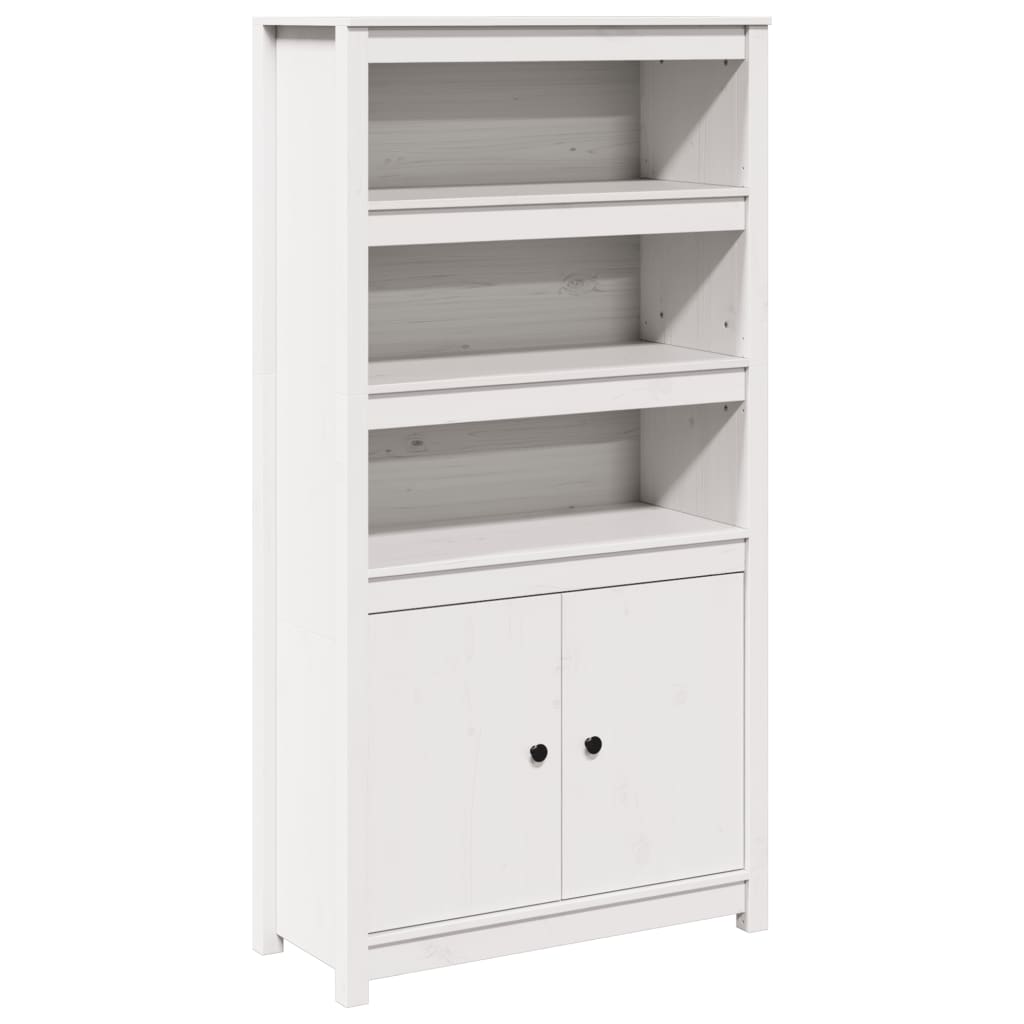 Credenza Bianca 80x35x154 cm in Legno Massello di Pino - homemem39