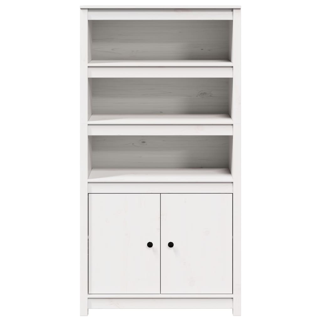 Credenza Bianca 80x35x154 cm in Legno Massello di Pino - homemem39