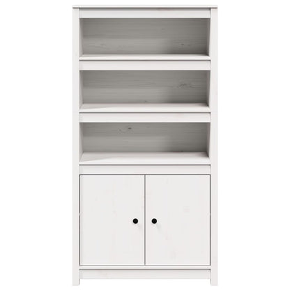 Credenza Bianca 80x35x154 cm in Legno Massello di Pino - homemem39