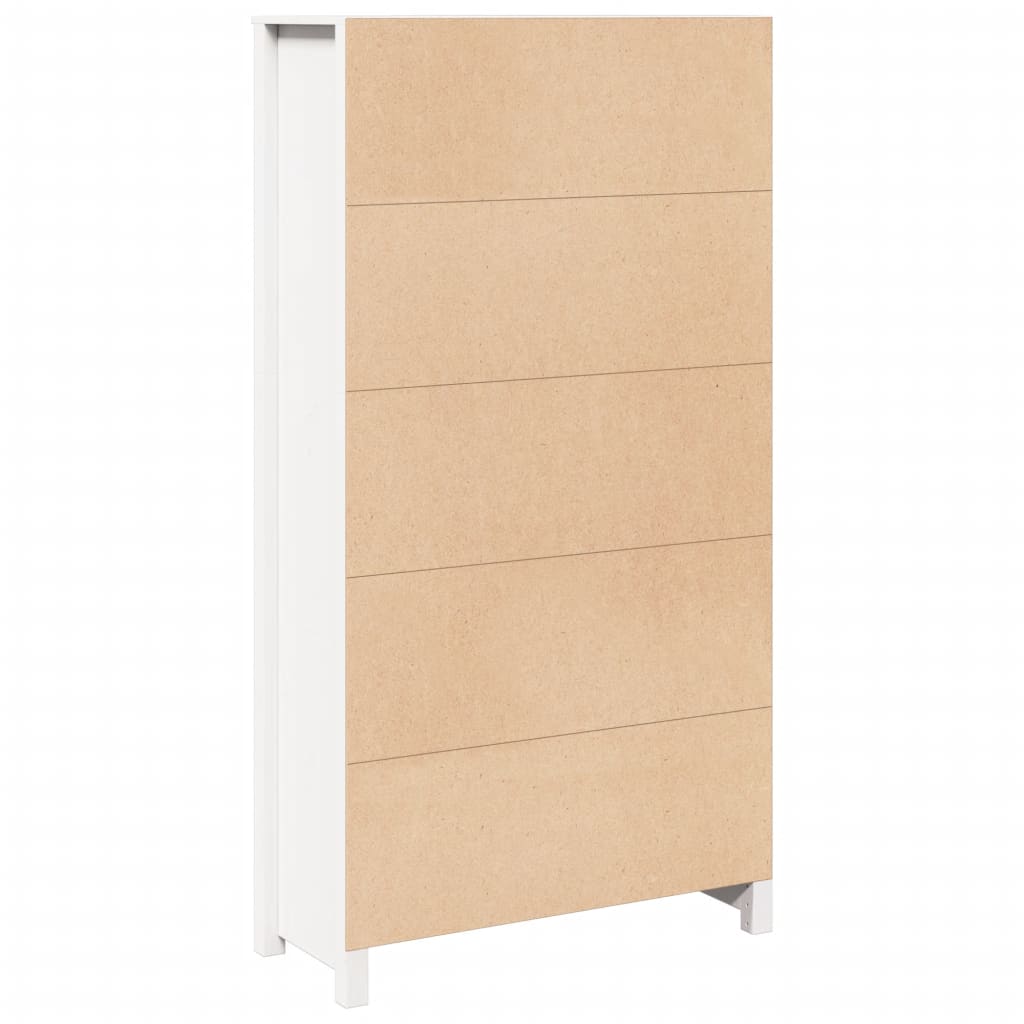 Credenza Bianca 80x35x154 cm in Legno Massello di Pino - homemem39