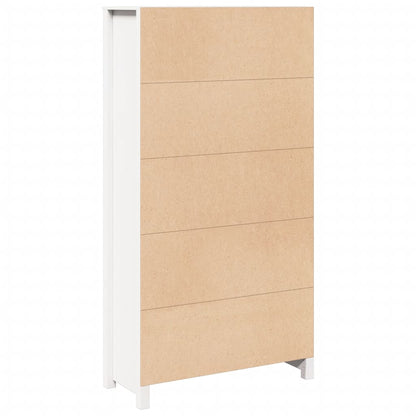 Credenza Bianca 80x35x154 cm in Legno Massello di Pino - homemem39