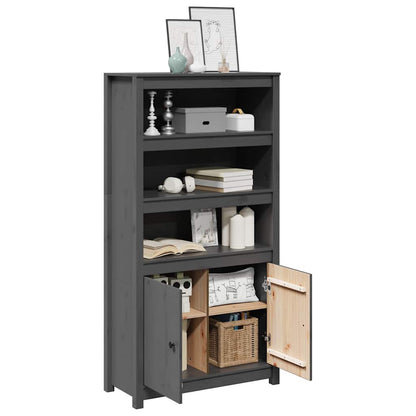 Credenza Grigio 80x35x154 cm in Legno Massello di Pino | homemem39