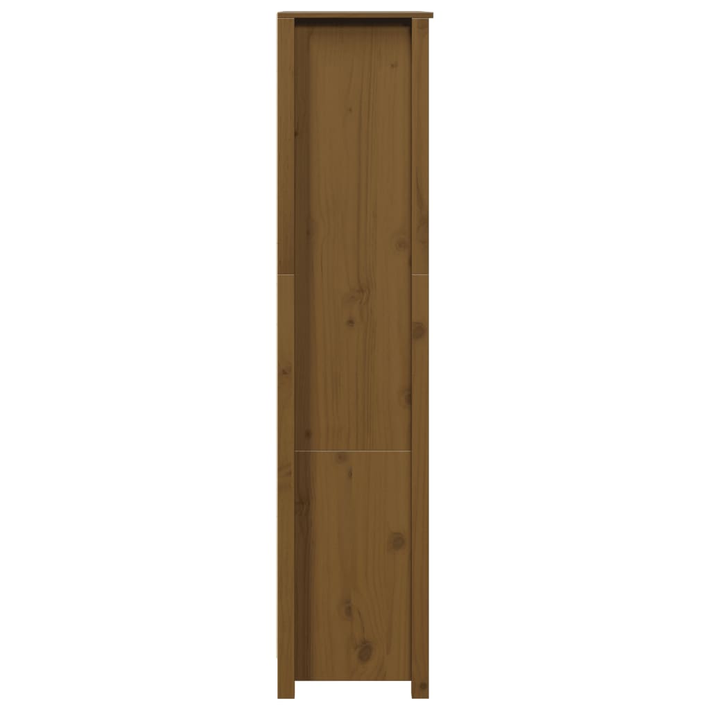 Credenza Marrone Ambra 80x35x154 cm in Legno Massello di Pino | homemem39