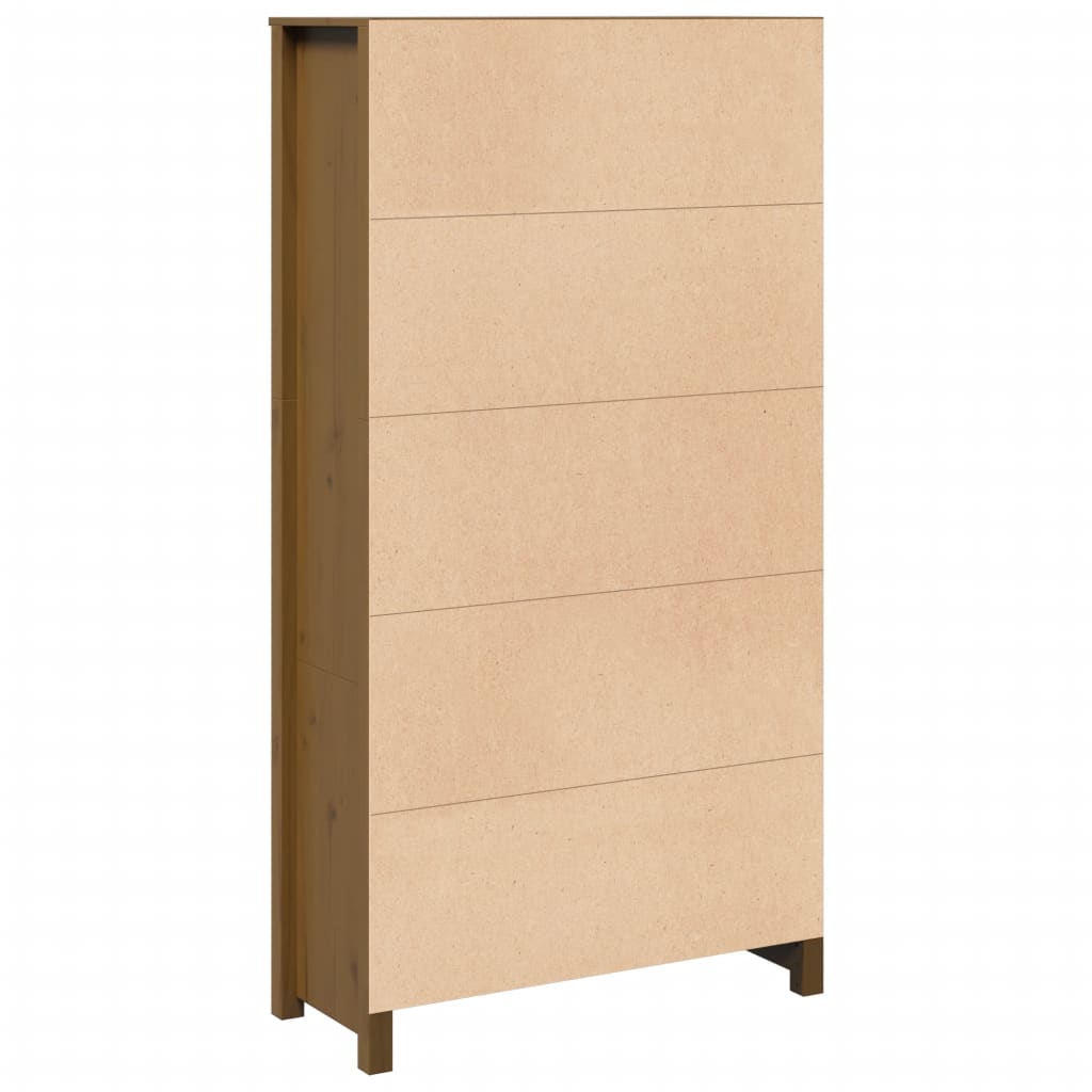 Credenza Marrone Ambra 80x35x154 cm in Legno Massello di Pino | homemem39