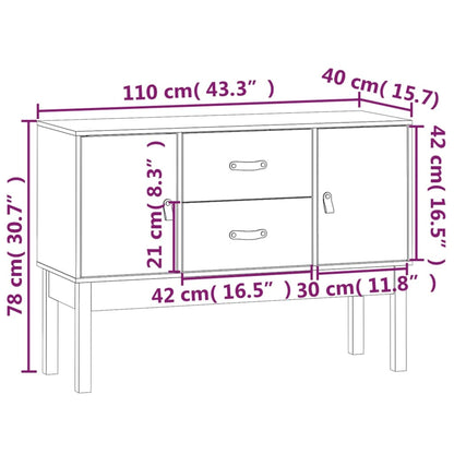 Credenza 110x40x78 cm in Legno Massello di Pino - homemem39