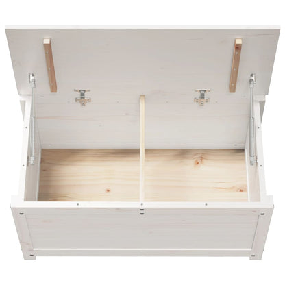 Contenitore Portaoggetti Bianco 80x40x45,5cm Massello di Pino - homemem39