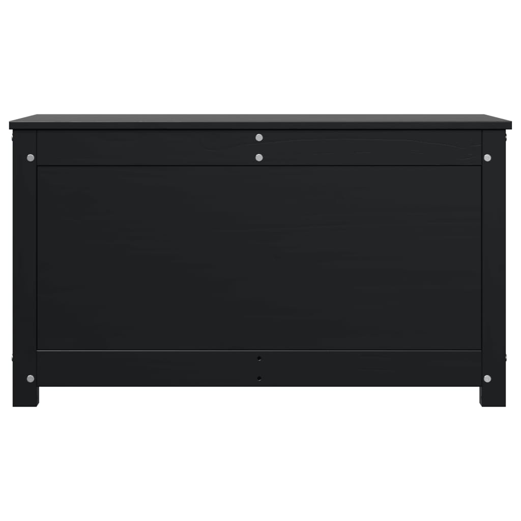 Contenitore Portaoggetti Nero 80x40x45,5cm Legno Massello Pino - homemem39