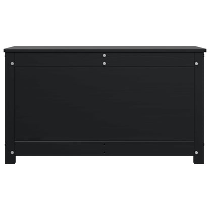 Contenitore Portaoggetti Nero 80x40x45,5cm Legno Massello Pino - homemem39