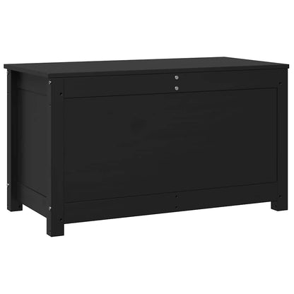 Contenitore Portaoggetti Nero 80x40x45,5cm Legno Massello Pino - homemem39