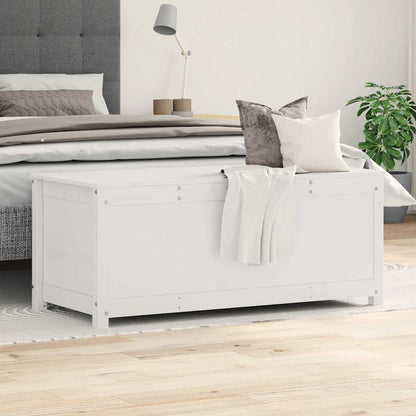 Contenitore Portaoggetti Bianco 110x50x45,5cm Massello di Pino - homemem39