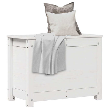 Contenitore Portaoggetti Bianco 60x32x45,5cm Massello di Pino - homemem39