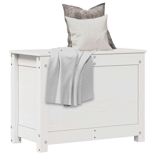 Contenitore Portaoggetti Bianco 60x32x45,5cm Massello di Pino - homemem39