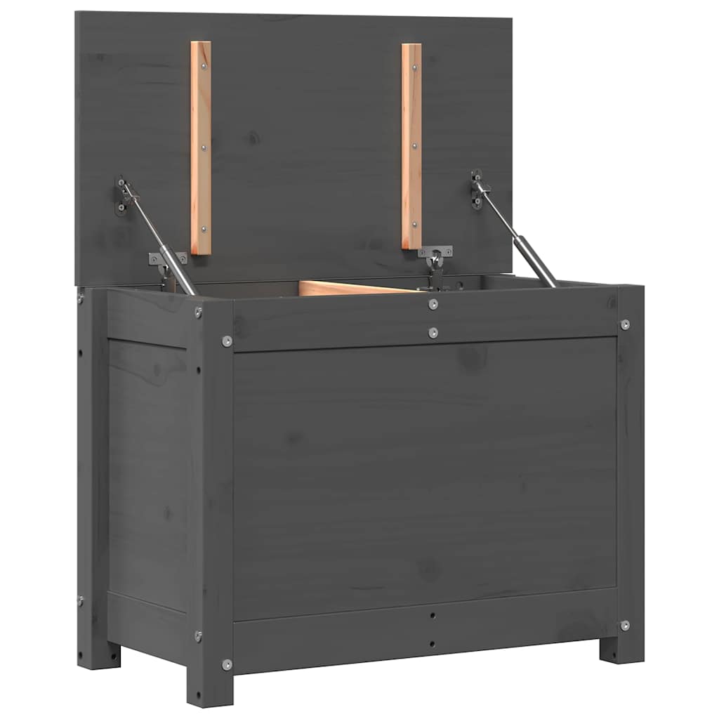 Contenitore Portaoggetti Grigio 60x32x45,5cm Massello di Pino - homemem39