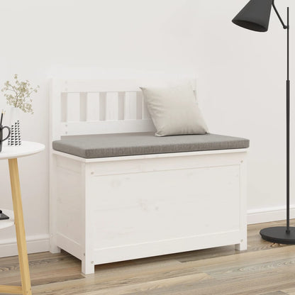 Panca Bianca 80x41x77 cm in Legno Massello di Pino - homemem39