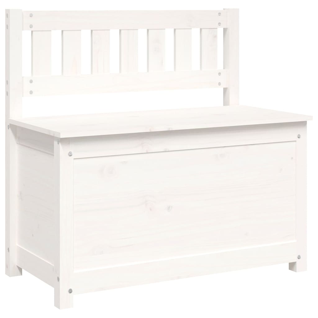 Panca Bianca 80x41x77 cm in Legno Massello di Pino - homemem39