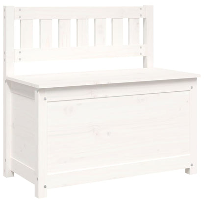Panca Bianca 80x41x77 cm in Legno Massello di Pino - homemem39
