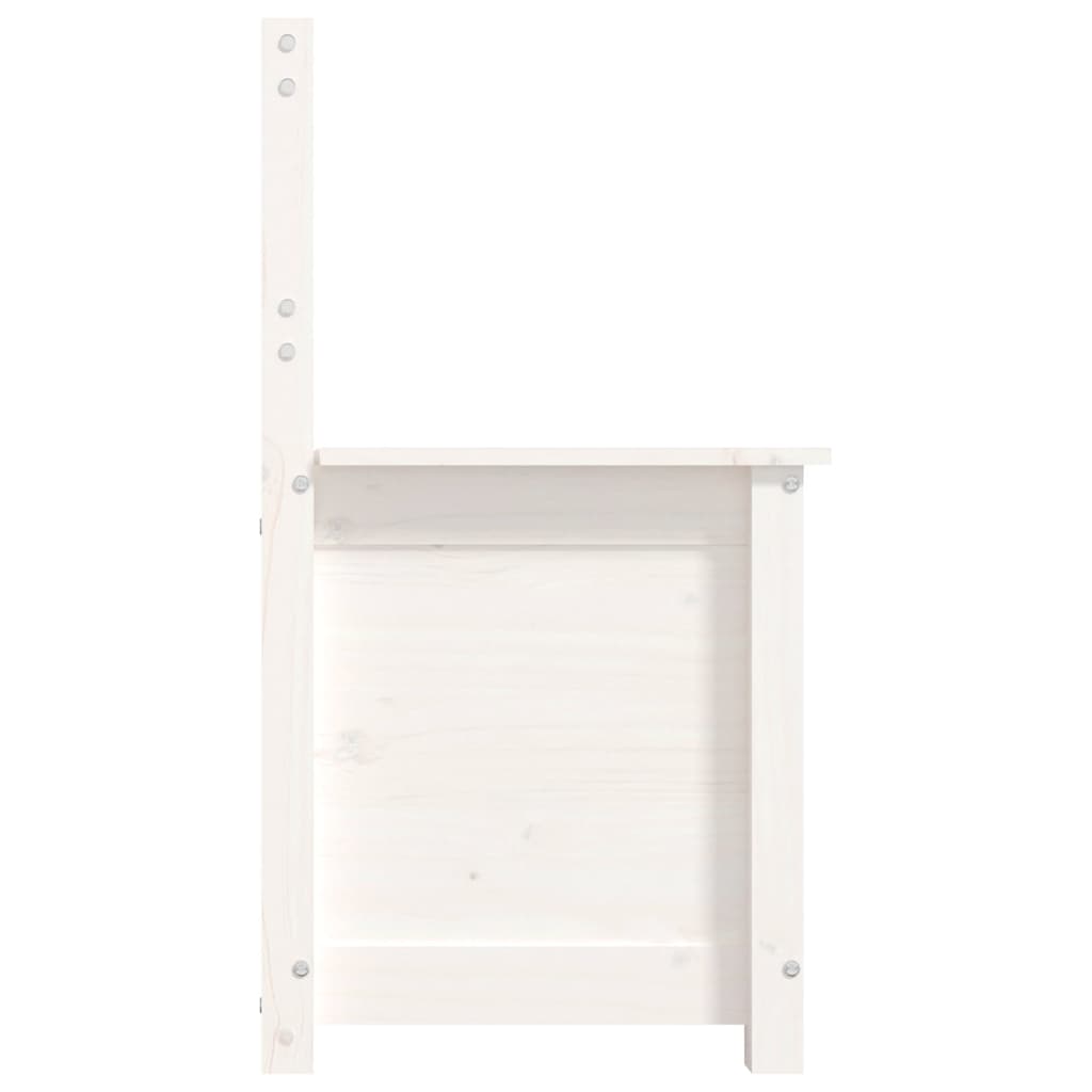 Panca Bianca 80x41x77 cm in Legno Massello di Pino - homemem39