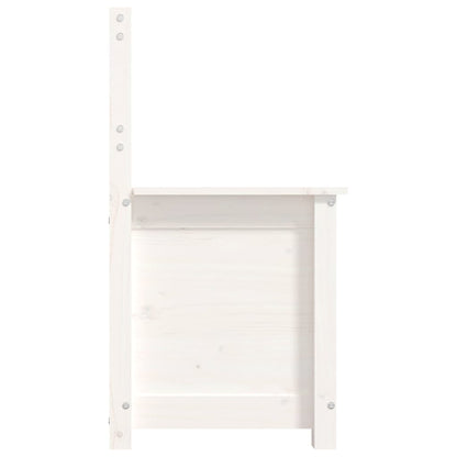 Panca Bianca 80x41x77 cm in Legno Massello di Pino - homemem39