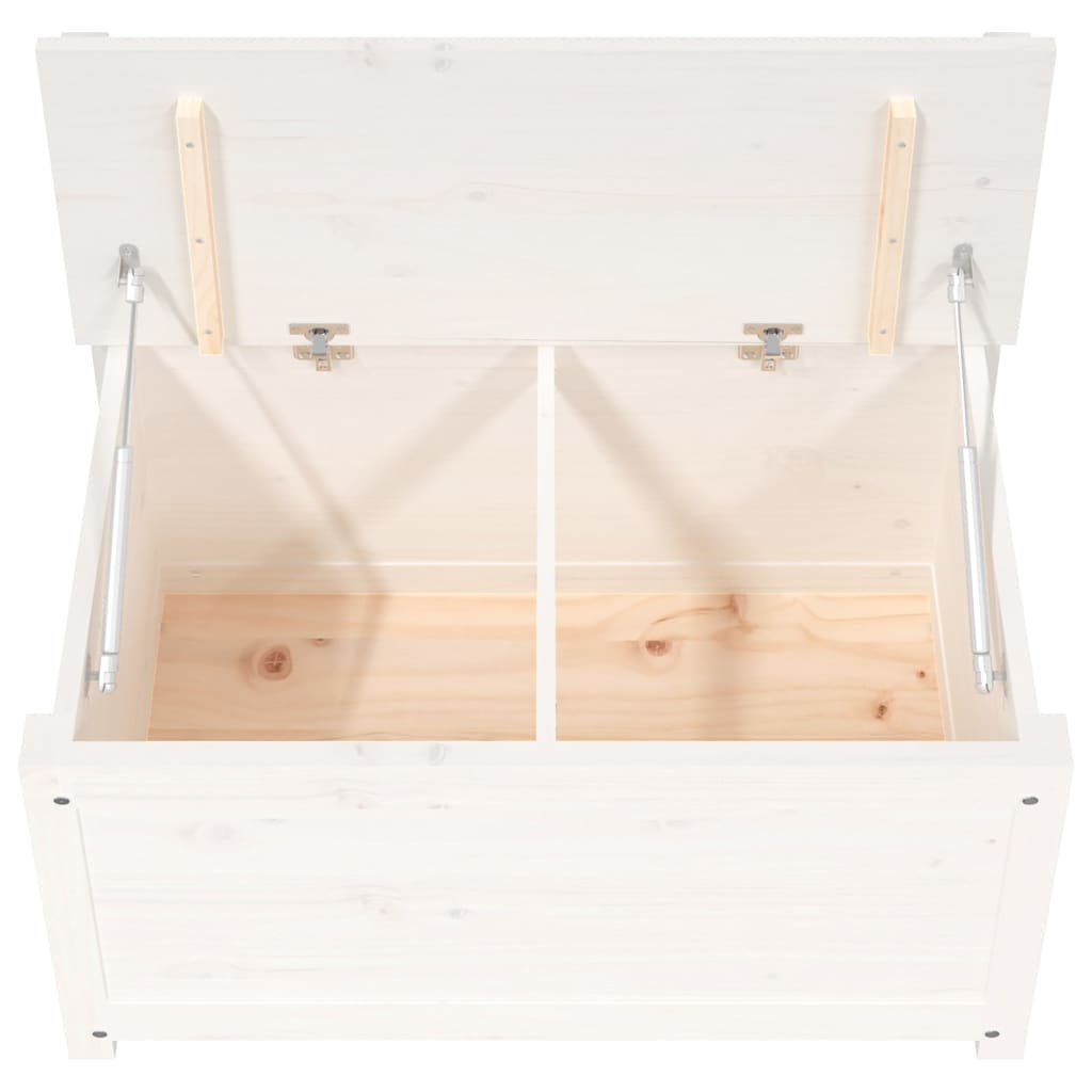 Panca Bianca 80x41x77 cm in Legno Massello di Pino - homemem39