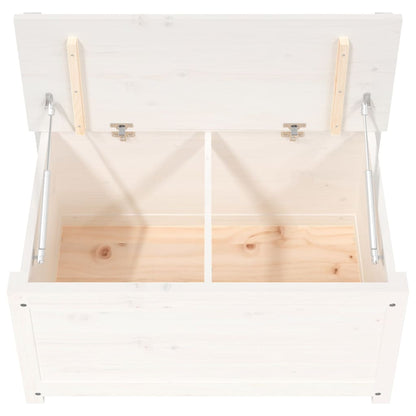 Panca Bianca 80x41x77 cm in Legno Massello di Pino - homemem39