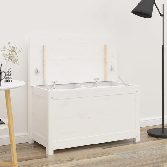 Panca Bianca 80x41x77 cm in Legno Massello di Pino - homemem39